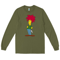 Army Green simpson Long Sleeve Tee - linhVisuals