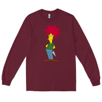Burgundy simpson Long Sleeve Tee - linhVisuals