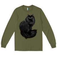 Army Green black cat Long Sleeve Tee - linhVisuals