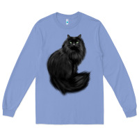 Colony Blue black cat Long Sleeve Tee - linhVisuals