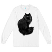 White black cat Long Sleeve Tee - linhVisuals