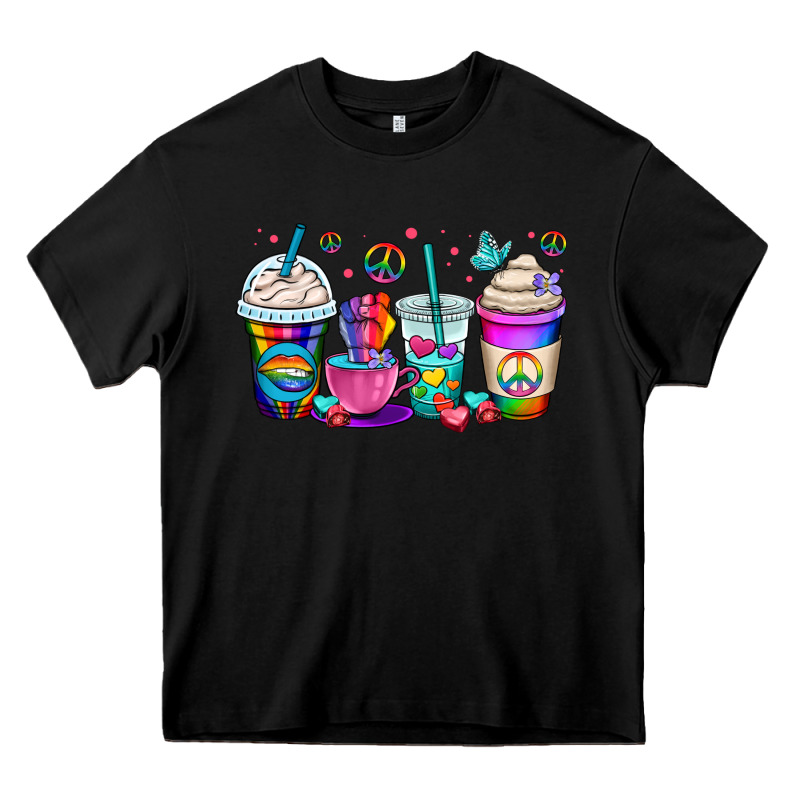 Pride Lgbtq Coffee Cups Heavy Core Tee by OliviaCreatesArt | Teevron