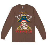 It's All Fun & Games Until Someone Needs An Eyepatch Pirate T Shirt Long Sleeve Tee | Teevron