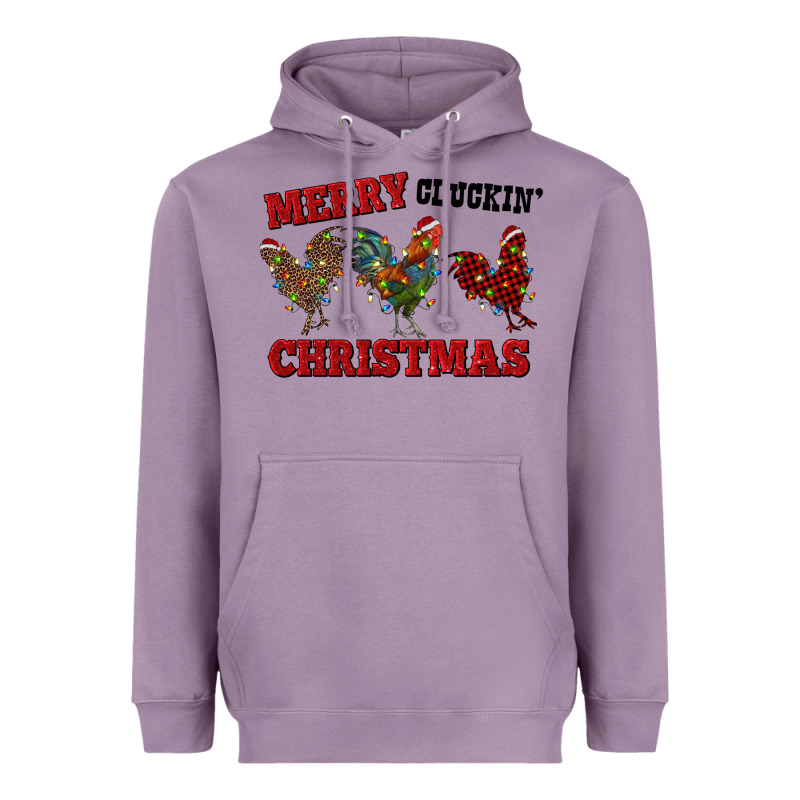Merry Cluckin' Christmas Heavyweight Hoodie by RanaPortraitStore | Teevron