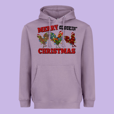 Merry Cluckin' Christmas Heavyweight Hoodie Designed By Ranaportraitstore
