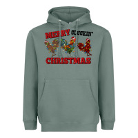 Sage Merry Cluckin' Christmas Heavyweight Hoodie - RanaPortraitStore