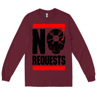 Burgundy no requests dj turntable vinyl record Long Sleeve Tee - linhVisuals