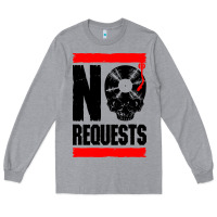 Heather Grey no requests dj turntable vinyl record Long Sleeve Tee - linhVisuals