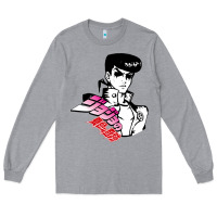 Heather Grey josuke very bizarre Long Sleeve Tee - linhVisuals
