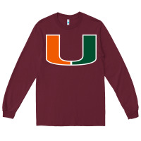 Burgundy miami hurric Long Sleeve Tee - linhVisuals