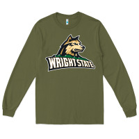 Army Green wright state Long Sleeve Tee - linhVisuals