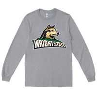 Heather Grey wright state Long Sleeve Tee - linhVisuals
