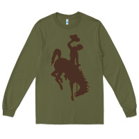 Army Green wyoming athletics Long Sleeve Tee - linhVisuals
