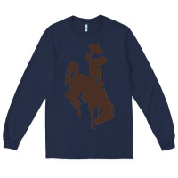 Navy wyoming athletics Long Sleeve Tee - linhVisuals