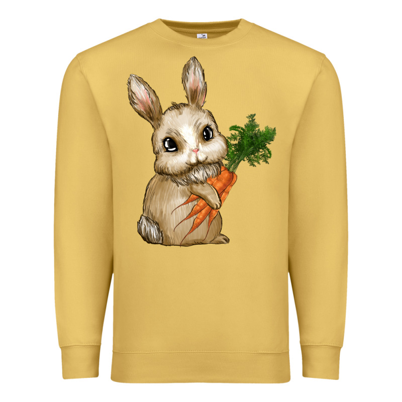 Happy Easter With Bunny And Carrot Premium Sweatshirt by RanaPortraitStore | Teevron