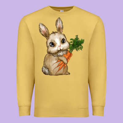 Happy Easter With Bunny And Carrot Premium Sweatshirt Designed By Ranaportraitstore