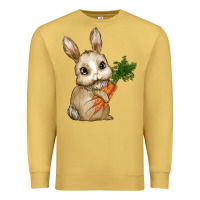Antique Gold Happy Easter With Bunny And Carrot Premium Sweatshirt - RanaPortraitStore