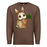 Chestnut Happy Easter With Bunny And Carrot Premium Sweatshirt - RanaPortraitStore