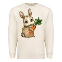 Sandshell Happy Easter With Bunny And Carrot Premium Sweatshirt - RanaPortraitStore