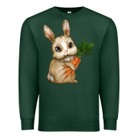 Sports Green Happy Easter With Bunny And Carrot Premium Sweatshirt - RanaPortraitStore