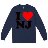 Navy i love nj Long Sleeve Tee - linhVisuals