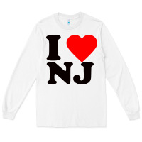 White i love nj Long Sleeve Tee - linhVisuals