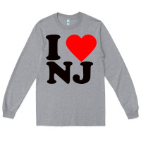 Heather Grey i love nj Long Sleeve Tee - linhVisuals