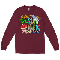 Burgundy summer time Long Sleeve Tee - CowhideDigitalArt