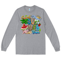 Heather Grey summer time Long Sleeve Tee - CowhideDigitalArt
