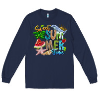 Navy summer time Long Sleeve Tee - CowhideDigitalArt