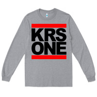Heather Grey hip hop krs one Long Sleeve Tee - linhVisuals