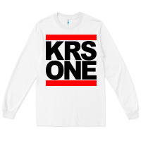 White hip hop krs one Long Sleeve Tee - linhVisuals