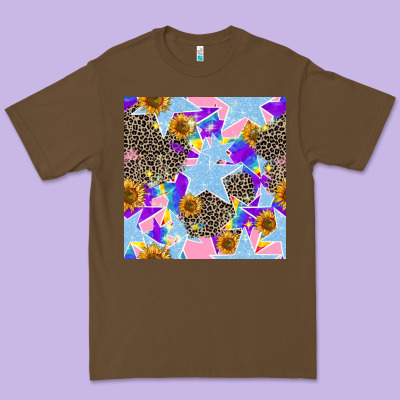 Stars And Sunflowers Seamless Pattern Premium Tee Designed By Fadigitalartstudio