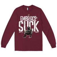 Burgundy EMBRACE THE SUCK VINTAGE Long Sleeve Tee - linhVisuals