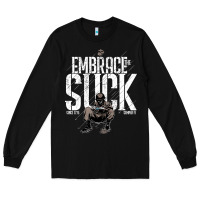 Black EMBRACE THE SUCK VINTAGE Long Sleeve Tee - linhVisuals