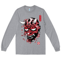 Heather Grey darth oni Long Sleeve Tee - linhVisuals