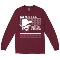 Burgundy alan jackson ugly christmas [tb] Long Sleeve Tee - linhVisuals