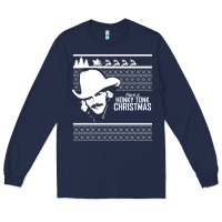 Navy alan jackson ugly christmas [tb] Long Sleeve Tee - linhVisuals