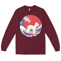 Burgundy bedlington terrier t  shirt bedlington terrier gifts   ocean waves sur Long Sleeve Tee - linhVisuals