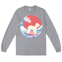 Heather Grey bedlington terrier t  shirt bedlington terrier gifts   ocean waves sur Long Sleeve Tee - linhVisuals
