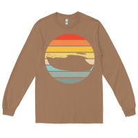 Toasted Coconut boat t  shirt boat trip silhouette on a distressed retro sunset produc Long Sleeve Tee - linhVisuals