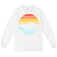 White boat t  shirt boat trip silhouette on a distressed retro sunset produc Long Sleeve Tee - linhVisuals