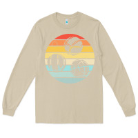 Mushroom bocce ball t  shirt bocce ball silhouette on a distressed retro sunset Long Sleeve Tee - linhVisuals