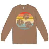 Toasted Coconut bocce ball t  shirt bocce ball silhouette on a distressed retro sunset Long Sleeve Tee - linhVisuals