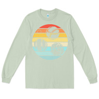 Matcha bocce ball t  shirt bocce ball silhouette on a distressed retro sunset Long Sleeve Tee - linhVisuals