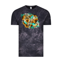 Cloud Black Leopard Sunflower Cowhide Glitter Heart Vintage Tee - RanaPortraitStore