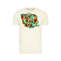 Vintage Arctic Leopard Sunflower Cowhide Glitter Heart Vintage Tee - RanaPortraitStore