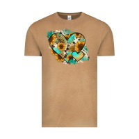 Vintage Camel Leopard Sunflower Cowhide Glitter Heart Vintage Tee - RanaPortraitStore