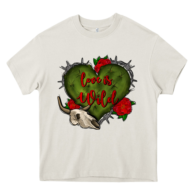 Love Is Wild With Bullskull Olivia Heavy Core Tee by OliviaCreatesArt | Teevron