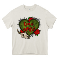 Cream love is wild with bullskull olivia Heavy Core Tee - OliviaCreatesArt